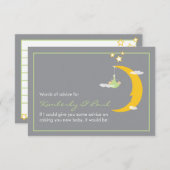 Babyduschberatungskarte Mond und Sterne Hinweiskarte (Vorne/Hinten)