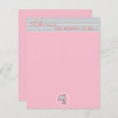 Babyduschberatungskarte "Pink/Gray Dolphin" (Vorne/Hinten)