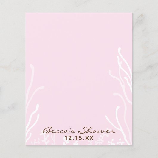 Babyduschberatungskarte "Pink Turtle" (Rückseite)