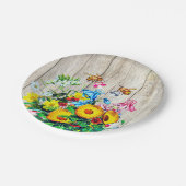 Babyduschbienen Twins Rustikaler Schnuller Pappteller (Schrägansicht)