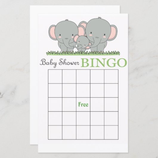 Babyduschbingokarte (Vorne/Hinten)