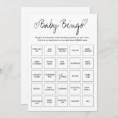 Babyduschbingokarte, einzigartige, vorgefüllte Bab Einladung (Vorne/Hinten)