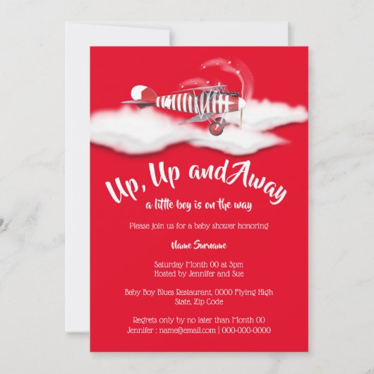 Babyduschbuben Vintag Einladung (Vorderseite)