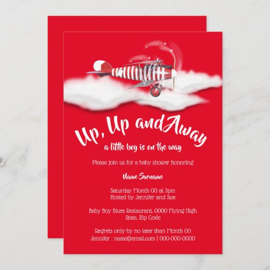 Babyduschbuben Vintag Einladung