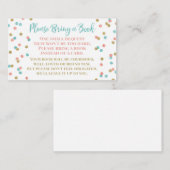 Babyduschbuch Anfrage Aquamarin Coral Gold Confett Begleitkarte (Vorne/Hinten)