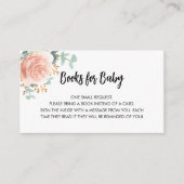Babyduschbuch Anfrage Rose Gold Blume Mädchen Begleitkarte (Vorderseite)