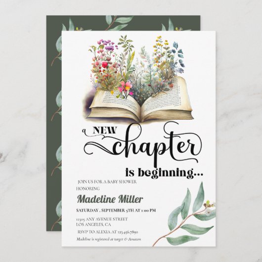 Babyduschbuch | Baby Brunch Einladung (Vorne/Hinten)