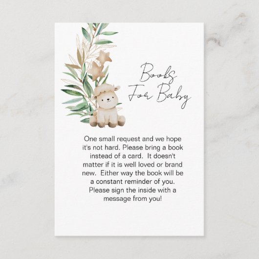 Babyduschbuch Begleitkarte (Vorderseite)