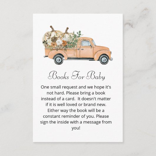 Babyduschbuch fällt Kürbis rustikal braun Blüte Begleitkarte (Vorderseite)