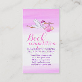 Babyduschbuch-Wettbewerb Mädchen Storchenkarten Visitenkarte