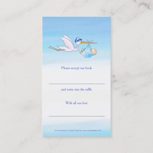 Babyduschbuch-Wettbewerb Storchenkarten Visitenkarte (Rückseite)