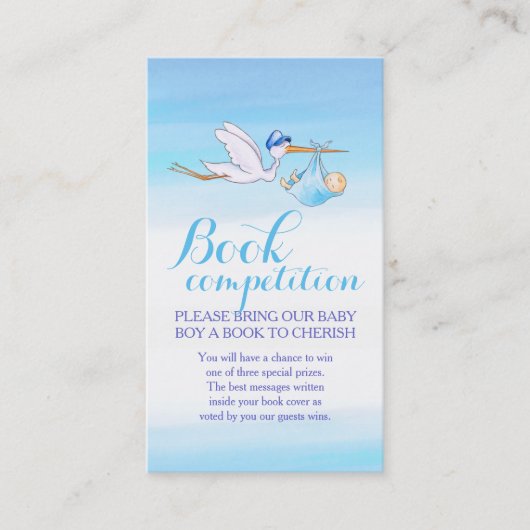 Babyduschbuch-Wettbewerb Storchenkarten Visitenkarte (Vorderseite)