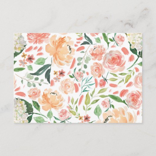 Babyduschbuchanfrage, pfirsichfarbenes Rosa Begleitkarte (Rückseite)