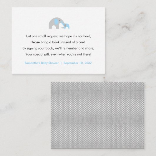 Babyduschbücher Begleitkarte (Vorne/Hinten)