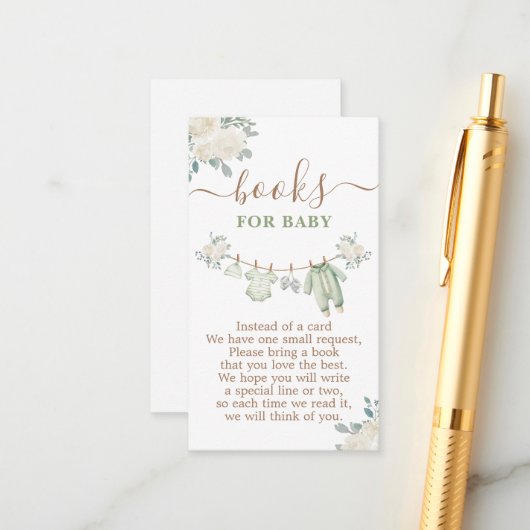 Babyduschbücher für Baby Begleitkarte (Vorderseite/Rückseite Beispiel)