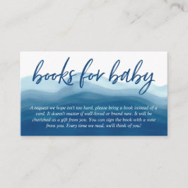 Babyduschbücher für Baby Blue Watercolor Ombre Begleitkarte