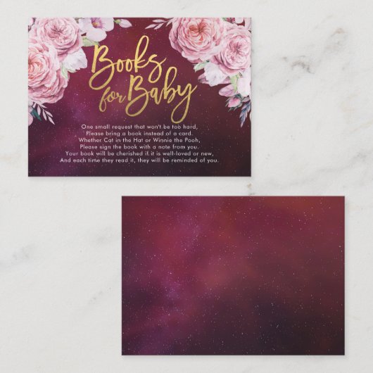 Babyduschbücher für Baby / Buchanfrage mitbringen Begleitkarte (Vorne/Hinten)