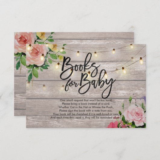 Babyduschbücher für Baby / Buchanfrage mitbringen Einladung (Vorne/Hinten)