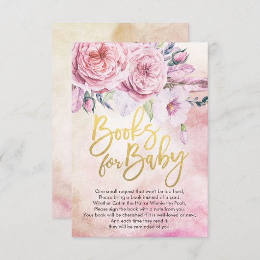 Babyduschbücher für Baby / Buchanfrage mitbringen Einladung (Vorne/Hinten)