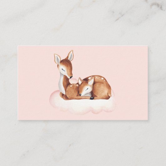 Babyduschbücher für Baby Pink Cloud Deer Begleitkarte (Rückseite)