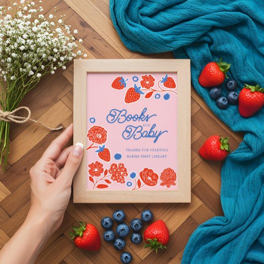 Babyduschbücher für Babybeeren und Blume Poster