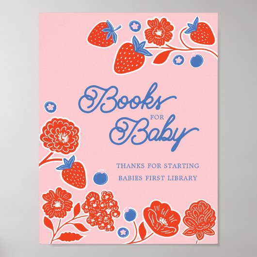 Babyduschbücher für Babybeeren und Blume Poster (Vorne)