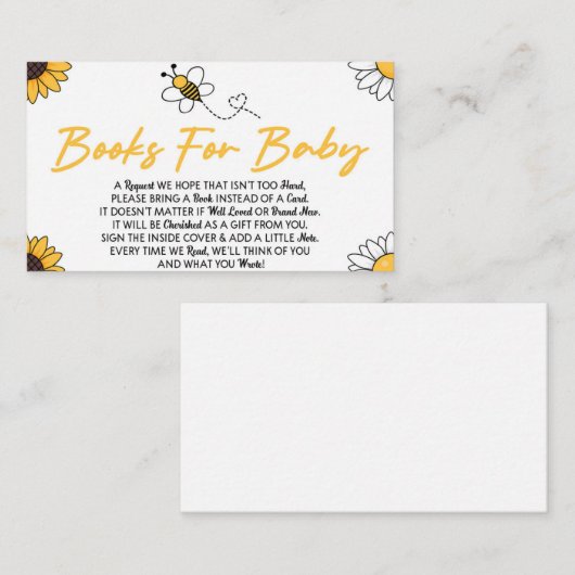 Babyduschbücher für Babykarten Begleitkarte (Vorne/Hinten)