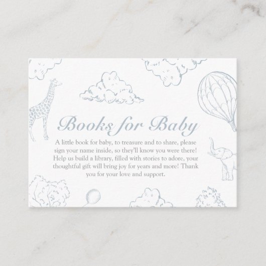 Babyduschbücher für Babys mit Heißluftballon Begleitkarte (Vorderseite)