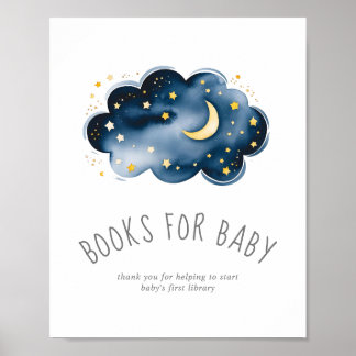 Babyduschbücher für das Baby-Zeichen für Mond und Poster