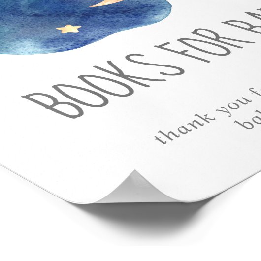 Babyduschbücher für das Baby-Zeichen für Mond und Poster (Ecke)