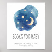 Babyduschbücher für das Baby-Zeichen für Mond und  Poster (Vorne)