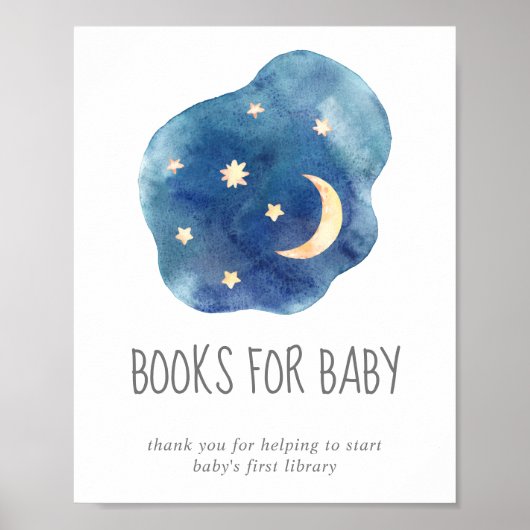 Babyduschbücher für das Baby-Zeichen für Mond und Poster (Vorne)
