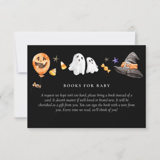Babyduschbücher für Halloween Black Einladung (Vorderseite)