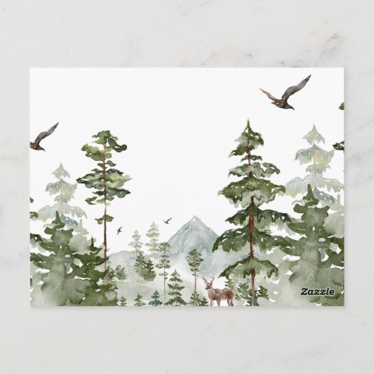 Babyduschbücher für Junge Pine Tree Forest Postkarte (Rückseite)