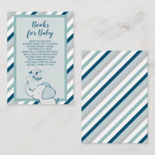 Babyduschbücher für Navy & Mint Elephant Begleitkarte