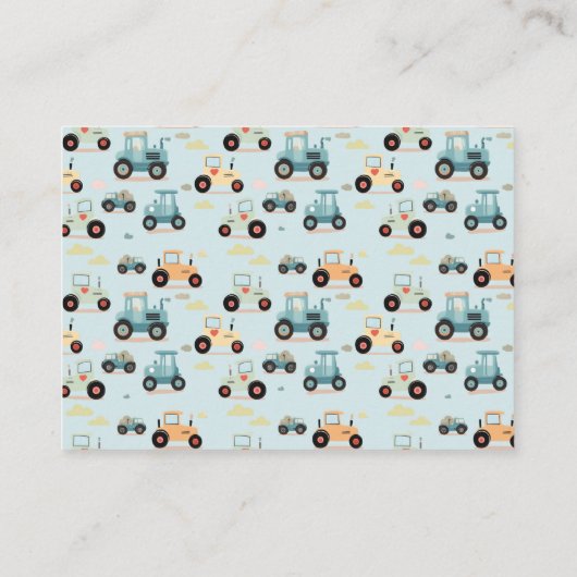 Babyduschbücher für Traktoren Begleitkarte (Rückseite)