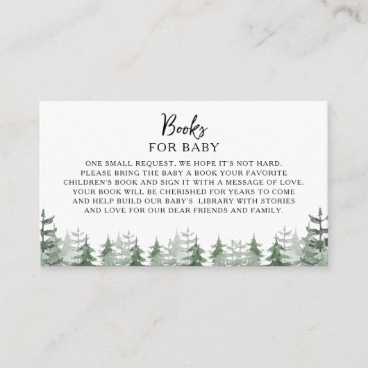 Babyduschbücher für Wasserfarben-Pine-Tree Begleitkarte (Vorderseite)