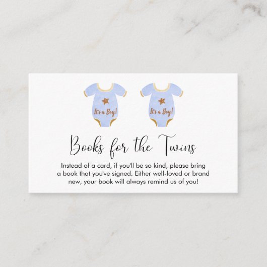 Babyduschbücher für zwei Kinder Begleitkarte (Vorderseite)