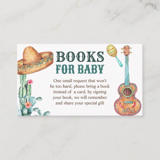 Babyduschbücher mit mexikanischer Fiesta Begleitkarte (Vorderseite)