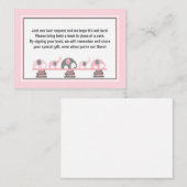 Babyduschbücher mit rosa grauen Elefanten Begleitkarte (Vorne/Hinten)