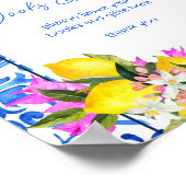 Babyduschbücher und Geschenkschild Blue Tiles Lemo Poster (Ecke)