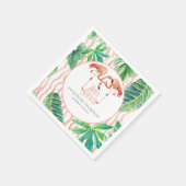 Babyduschdekor Aquarell Pink Flamingo Leaf Serviette (Ecke)