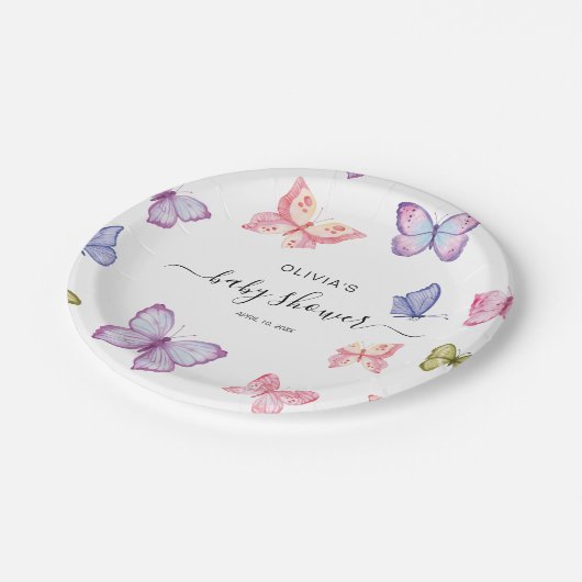 Babyduschdekor Pappteller (Schrägansicht)