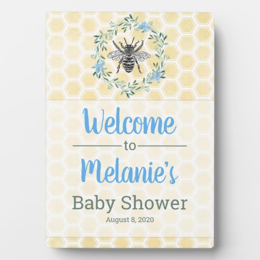 Babyduschdekor zur Begrüßung Fotoplatte (Vorderseite)