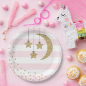 Babyduschdekoration Rosa Goldgold Glitzer Pappteller (Party)