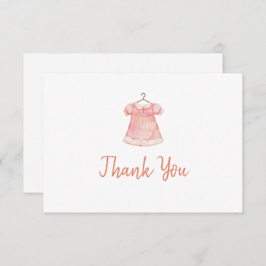 Babydusche 3,5" x 5" Flat Dankeschön Karte (Vorne/Hinten)
