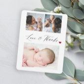 Babydusche 3-Foto-Collage Liebe und Dankeschön-Skr Dankeskarte