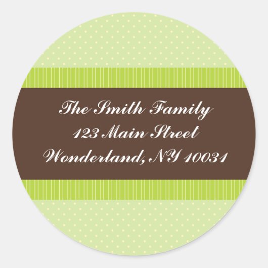 Babydusche-Adressetikett - grün und braun Runder Aufkleber (Vorderseite)