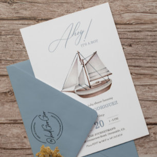 Babydusche Ahoy Boy's Einladung