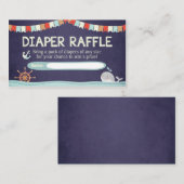 Babydusche Ahoy Es ist eine Boy Diaper Raffle Begleitkarte (Vorne/Hinten)
